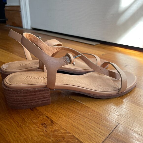 Madewell Louise Sandal in Leather Earthen Sand 8 Never Worn - Picture 4 of 6